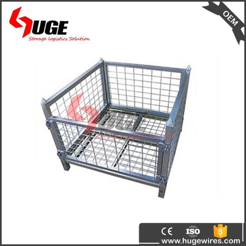 Heavy Duty Market Wire Mesh Pallet Cage Stainless Steel Metal Box Pallet Design