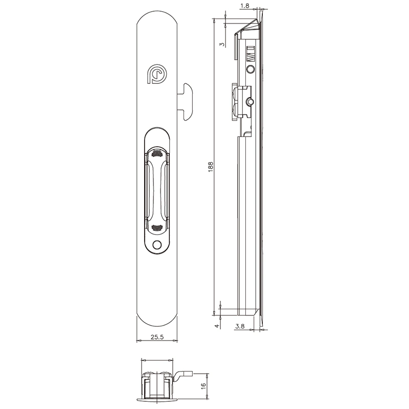 Aluminum Sliding Window and Door Single Latch safety Locks Accessories Hardware