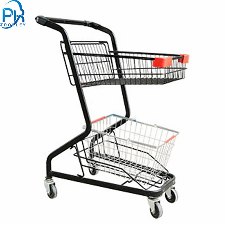 Durable Double Basket Econamy Express Two-Tier Shopping Cart