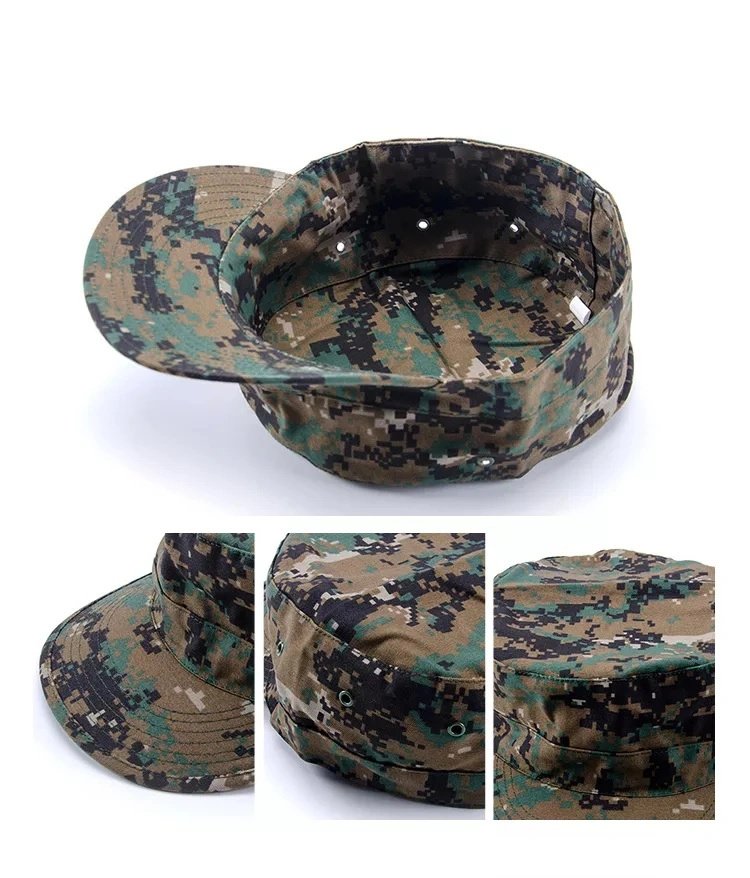 Large Stock High quality/High cost performance Camouflage Army Style Caps Military Style Flat Top Cap