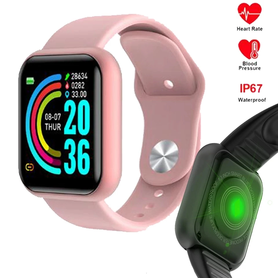 L18 Pulsera de fitness presión arterial pulsómetro de frecuencia cardiaca Pedómetro Cardio Pulsera hombres mujeres Smart Watch Y68 D20