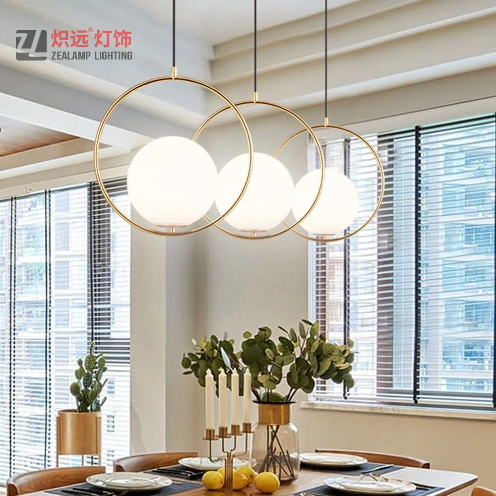 Bedroom Simple Glass Haning Lamp Glass Ball Pendant Light