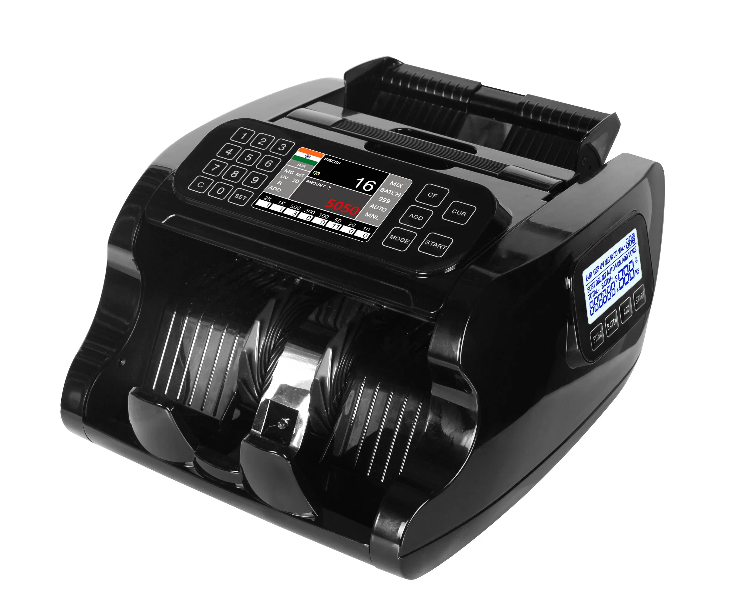 Al-7500 Bill Counter Mix Value Currency Counter with TFT Display Mixed Denomination Machine