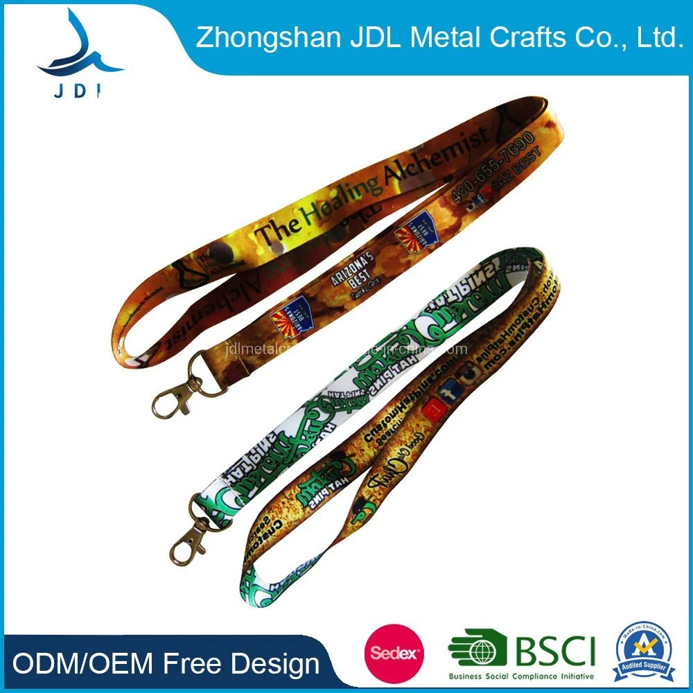 Flat Polyester &Stain Screen Printed Lanyard for Staff Combination Rubber Holder Lanyard (005)