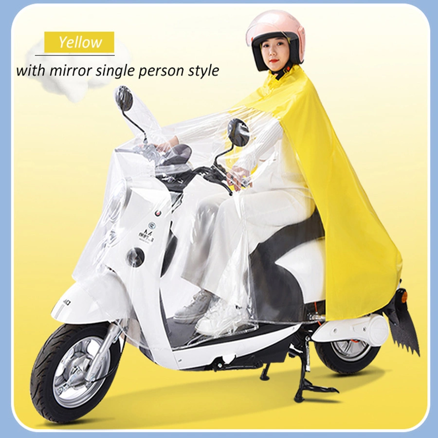 Plus size electric vehicle poncho double print character foot cover outdoor adult pvc motorcycle raincoat