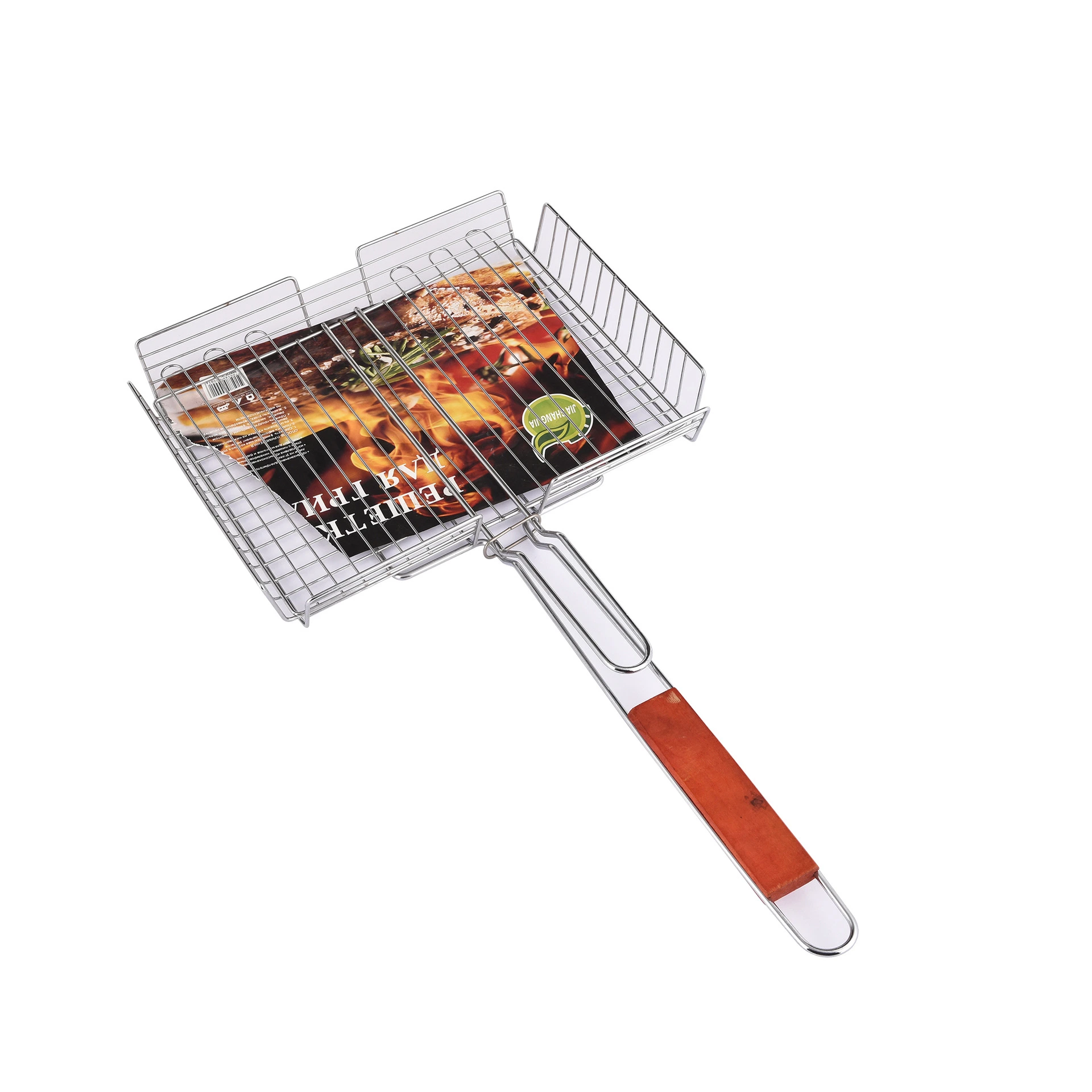 Plated Steel Hamburg Grilled Fish Clip Barbecue Grill Wire Mesh Net BBQ Tool for Outdoor Camping Picnic