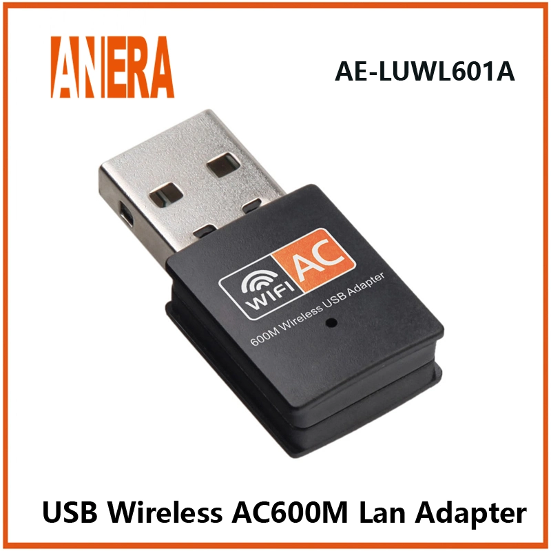 Placa de Rede Sem Fio Anera Dual Band USB2.0 Dongle AC600Mbps Placa LAN do Adaptador WiFi