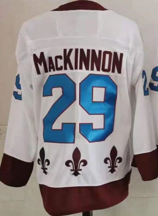 Genähte Sport Eishockey Trikots Colorado 29 Nathan Mackinnon