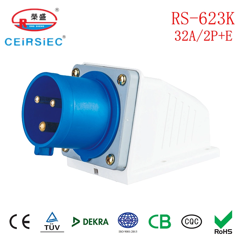 32A Single Phase Industrial Connector for European Standard IP44 Nylon in-Line Socket