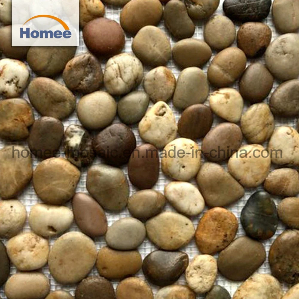 Asian Brown guijarros de Piedra Natural Jardín Ploor Backsplash piso de mosaico de piedra