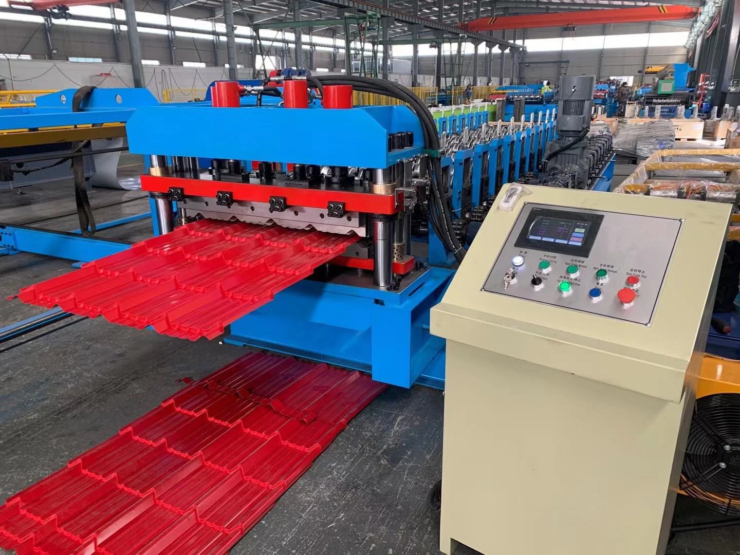 PLC Control Colored Cold Steel Glazed Roof Tile Making Machine /Step Tile Roofing Sheet Roll Forming Machine Equipment Factory Price
