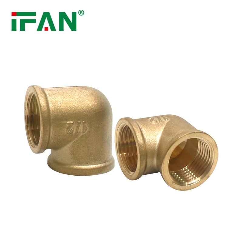 Ifan Supplier Plumbing Fitting Full Size Raccord 90 Degree Elbow Brass Fittings