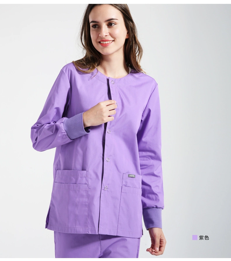 Usine de personnaliser des vêtements de travail Médecin Infirmière costume Col rond avec Pocket uniforme