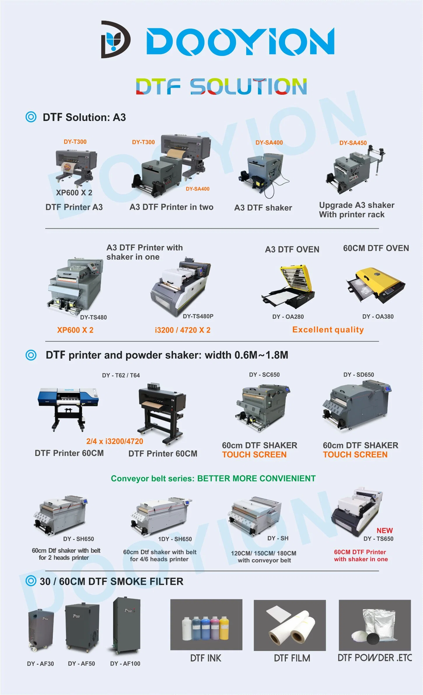 Dooyion A3 Dtf Printing Directly Transfer Film Printer Machine for T Shirt