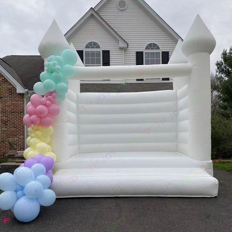 Kostenloser Versand an die Tür! 2022 Neueste 13X13FT 4x4m Outdoor Aufblasbare Hochzeit Bounce White Bounce House Bouncy Castle Springen Burg