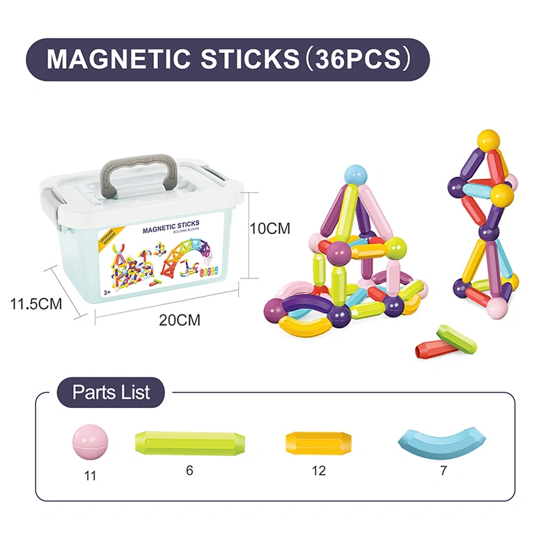 Multi DIY Construction Creative Shapes Brain Developmental Kid Magnet Toys Blocks Child 3D Puzzle Magnetic Sticks and Balls Toys