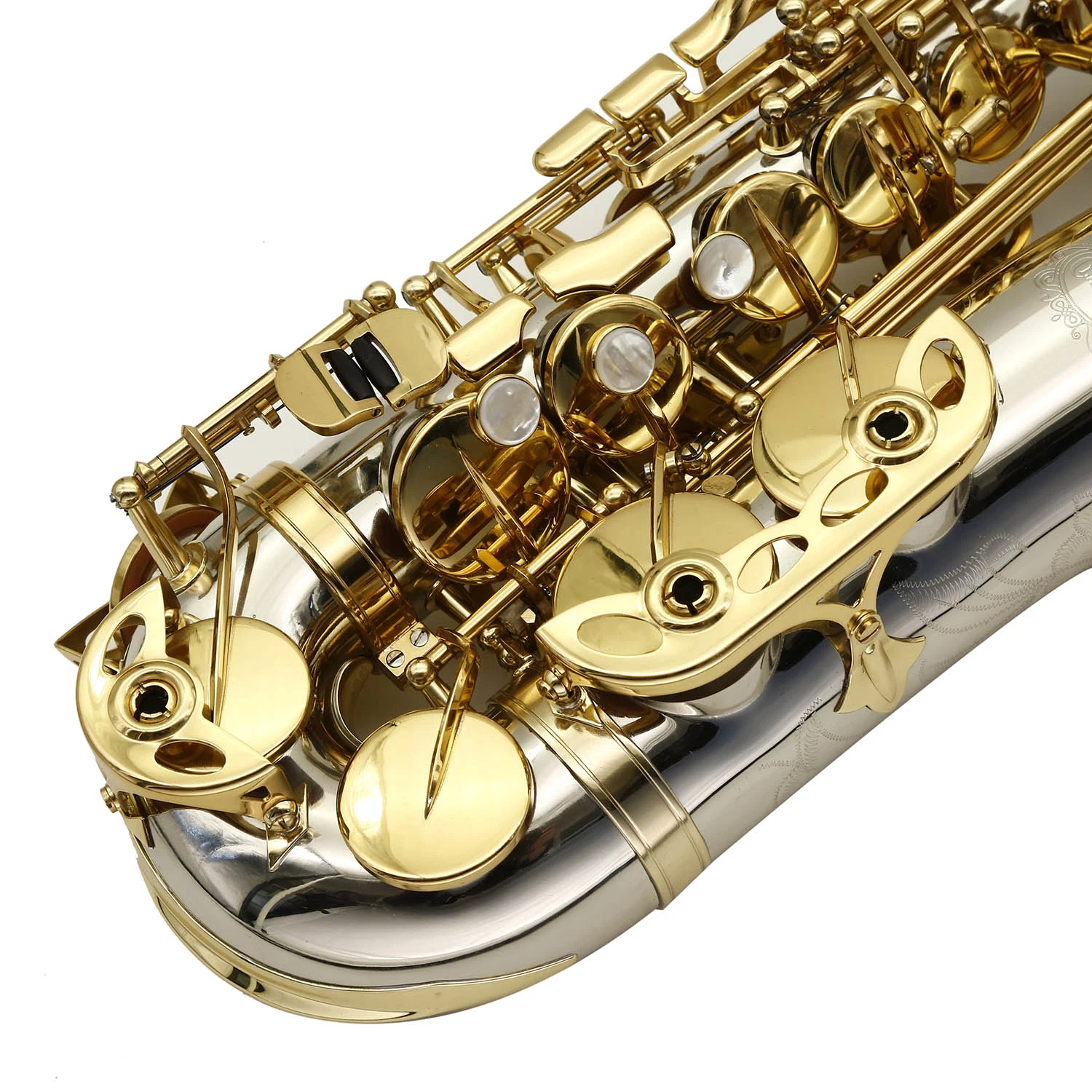 High Quality Silver Plated Body Gold Plated Key Alto Sax, China Saxophone