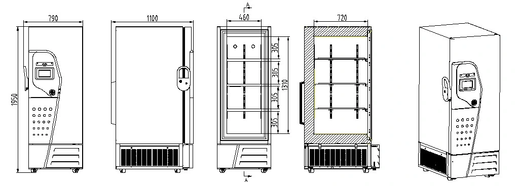 China CE Marked -80 Ult Freezer Storage Refrigerator Medical Ultra Low Vaccine Freezer Deep Freezer for Lab/Hospital (DW-86L437T)