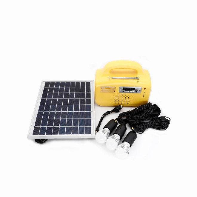 Heißer Verkauf 10W 18V Solar-Panel-Power-Beleuchtung-System Solar Wiederaufladbare Leuchte