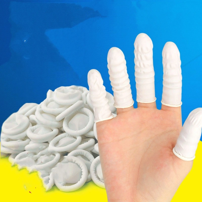 Powder-Free Pitting Non-Slip Disposable Latex Finger Cots Tattoo Beauty Electronics Factory Finger Cots