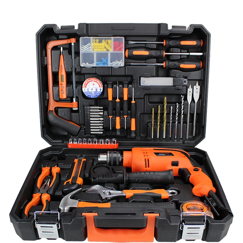 Professional Custom 100PCS Power Hand Tools Electric Drill Household Complete Tool Kit Box Set for Home