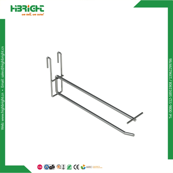 Single Line Galvanized Metal Display Hooks