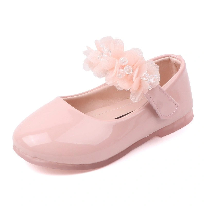Girls Rhinestone Lace Baby Shoes Bowknot Kids Shoes for Dance Wedding Party