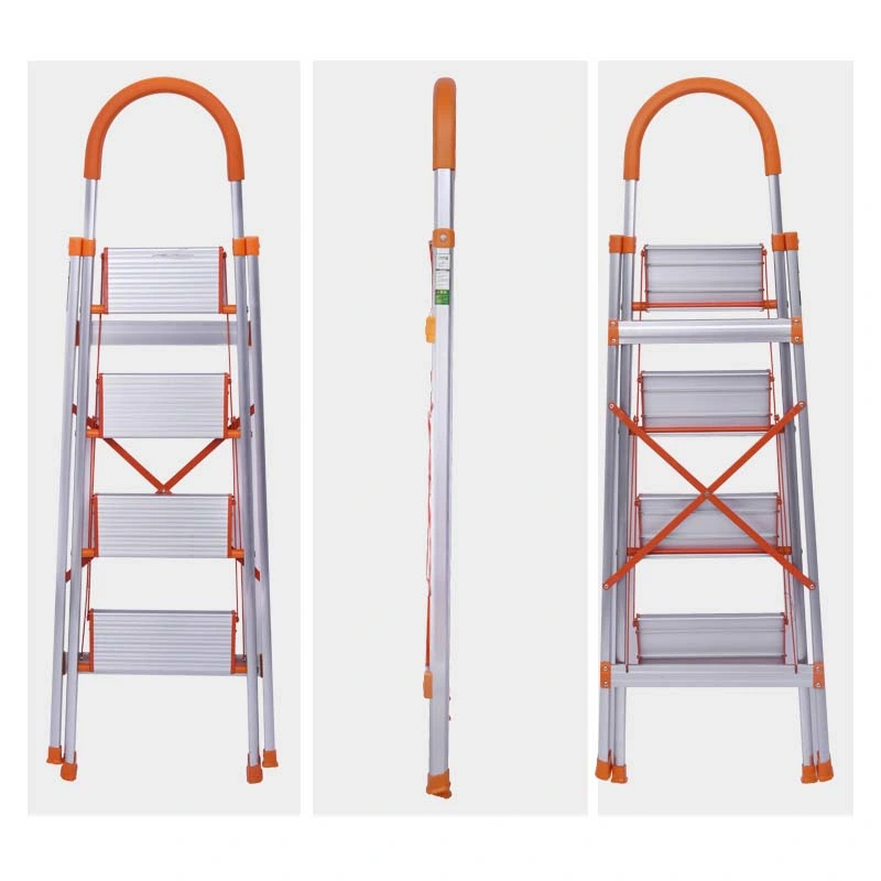 D-Type Aluminium Home Use Folding Indoor Step ladder