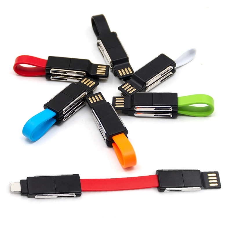 Многофункциональный 3 в 1 цепочки ключей USB кабеля, установите флажок Дату магнитной дата плоский кабель зарядный кабель USB, подарок для продвижения кабель для зарядки