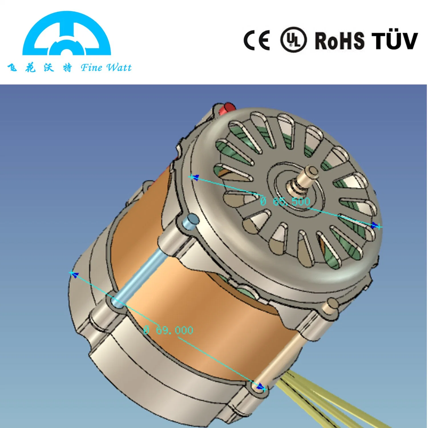 Motor de accionamiento de bomba de baja potencia con alta velocidad de 1100rpm 20W