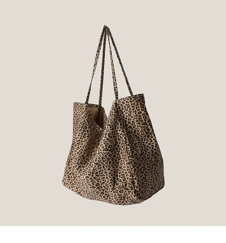 Leopard Print Shoulder Bag Casual Shopping Bag Fashion Tote Bag