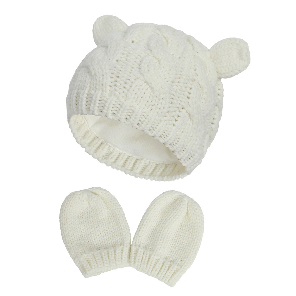 Que lindo Niño Invierno Beanie Hat y guante Guante de Palo grueso caliente bebé Beanie Hat