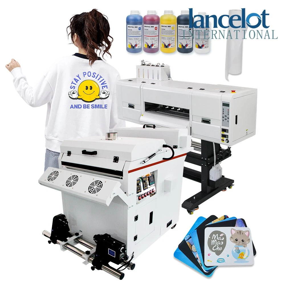 Lancelot Dtf Printing Machine with 2 I3200 with Hoson Mainboard T-Shirt Printers White Ink Printing Solution with 60cm Width Powder Shaker