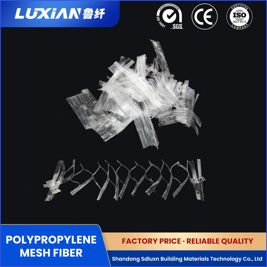 Sdluxn Concrete Reinforcing Fiber Lxbw Modified Polypropylene Functional Polypropylene Fiber Mesh China Polypropylene PP Fibrillated Mesh Factory