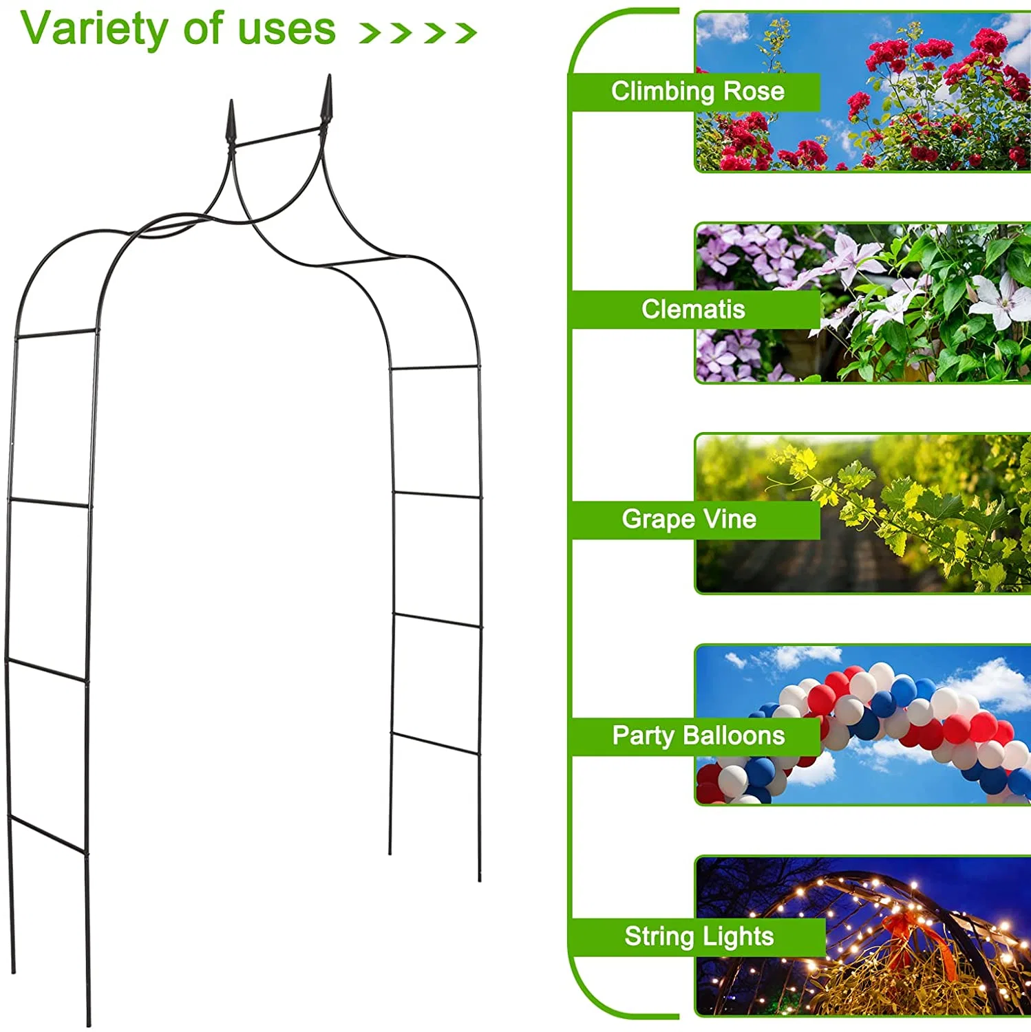 precio de fábrica la decoración de jardín producir hierro Metal telón de fondo del arco de boda con flor