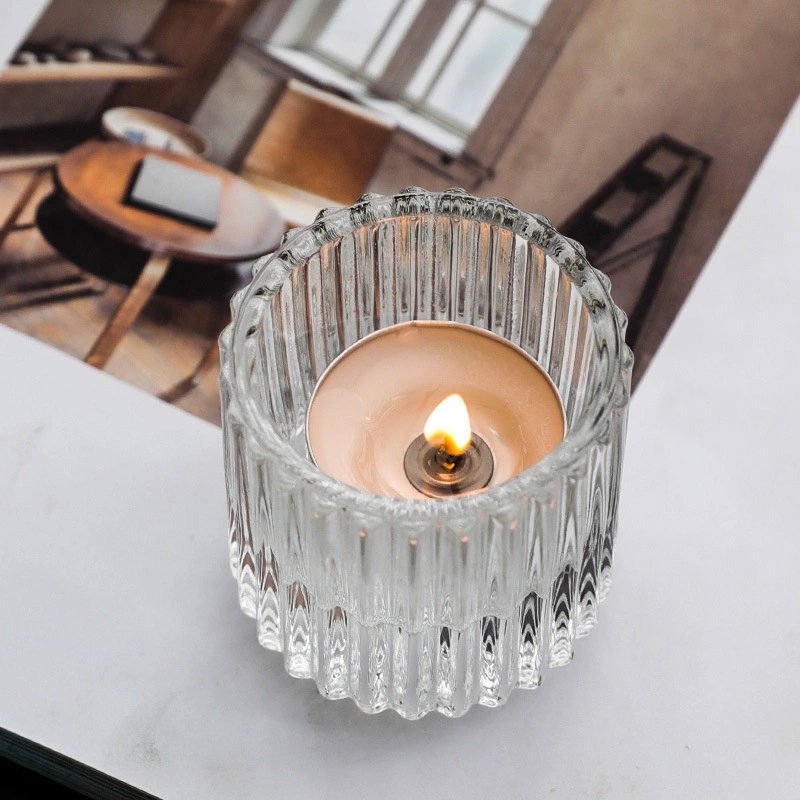 Modern Simple Glass Candle Holder Romantic Candlelight Dinner Props Aromatherapy Candle Cup Festive Atmosphere Decoration Small