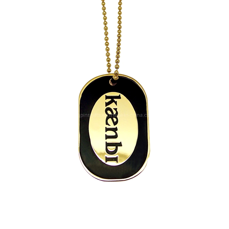 Customized Promotion for Sale Epoxy Maker LED Flashing Military Font Necklace Custom Metal Gold Xvideo Gift Metal Dog Tag