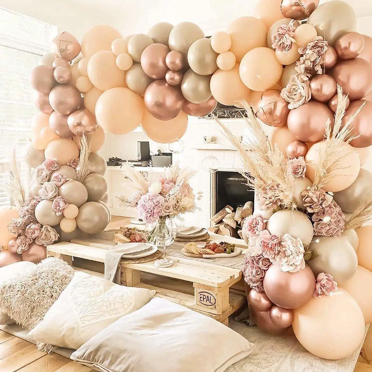 Vintage Blush Ivory Balloon Set Nude Brown Metallic Rose Gold balloon Arch Garland Birthday Wedding Party Latex Balloons