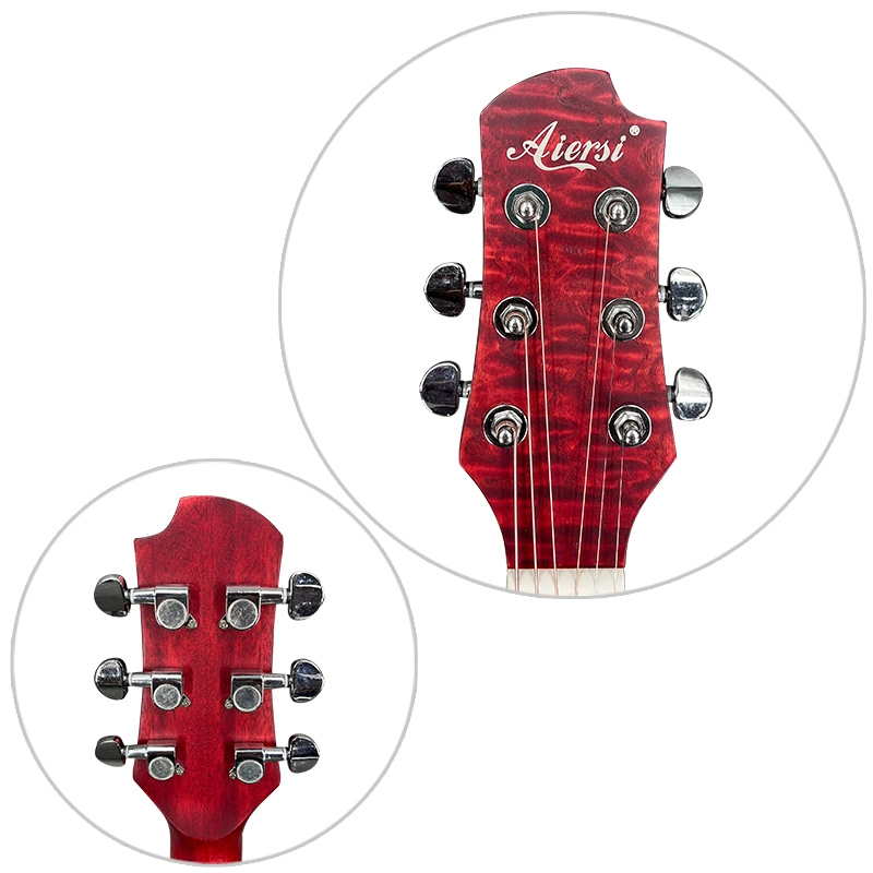 Custom Brand Factory Price 41 Inch Red Colour All Alder Steel String Acoustic Guitar