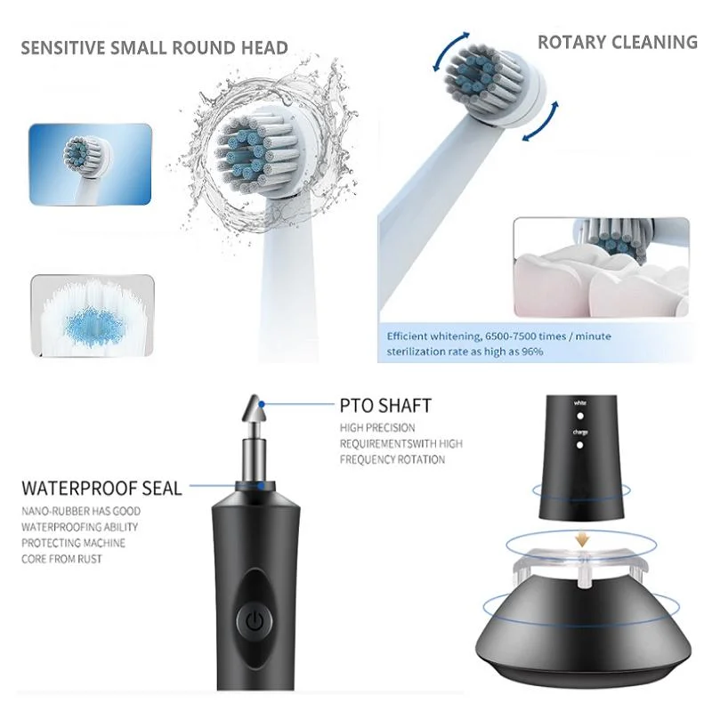 Ipx7 Waterproof Inductive Charging Oscillating Brush Head Oral Care Travel Toothbrush