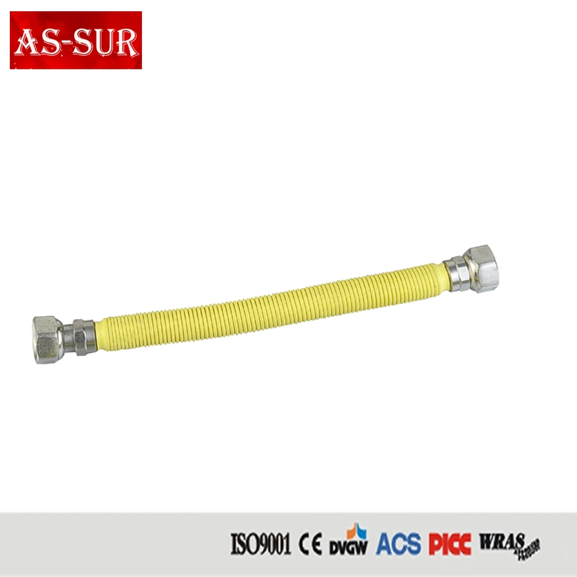 Yellow PVC Flexible Corrugated Gas Hose