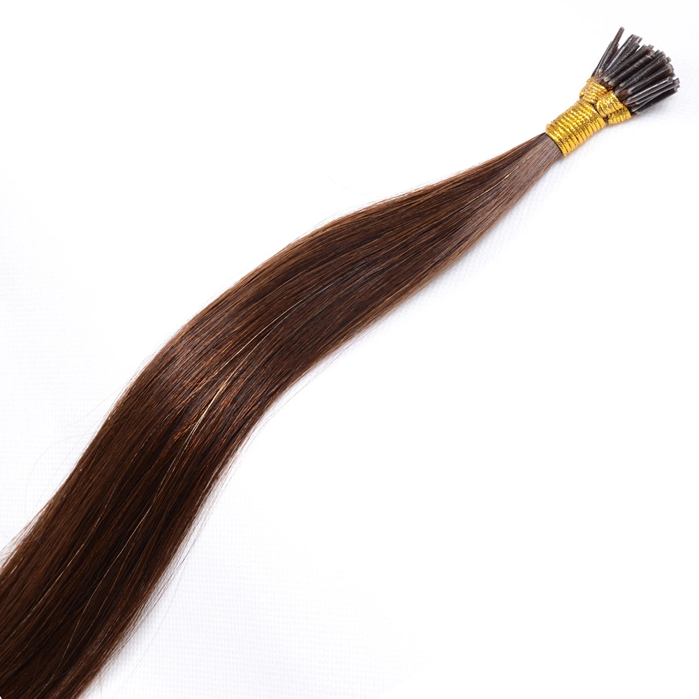 Comercio al por mayor extremo grueso la queratina del cabello el cabello pegado Pre I-Tip Extensiones de Cabello Cabello Virgen humano Bondings Hair Extension de la cutícula del cabello Cabello alineado Stick