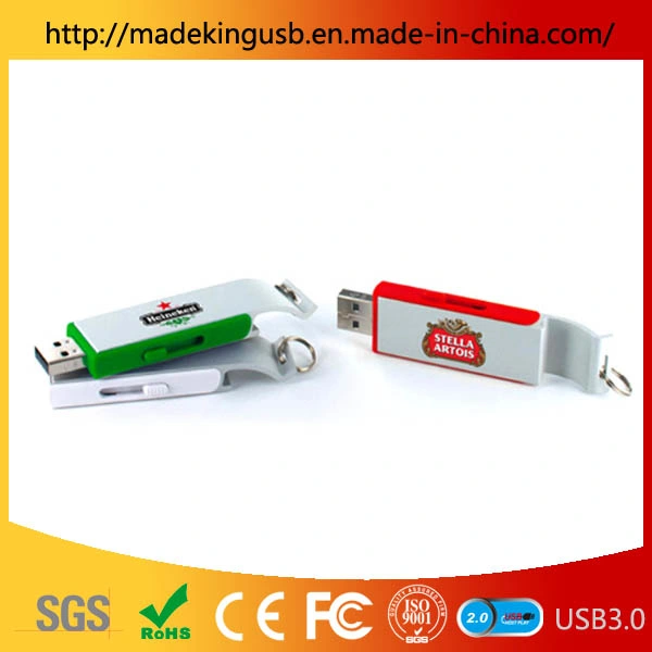 Sliding ABS+Metal Opener USB Flash Drive/ Beautiful Color USB Stick Factory Free Laser Engraving Logo