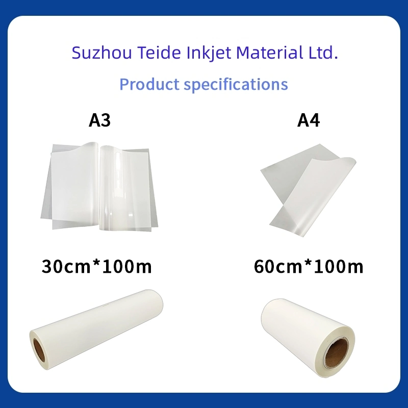 Hot/Cold Peel Double Single Side Printing Dtf Pet Film Roll