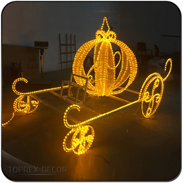 Wedding Decorative LED Light Pumpkin Outdoor Christmas Lighted Horse Carriage