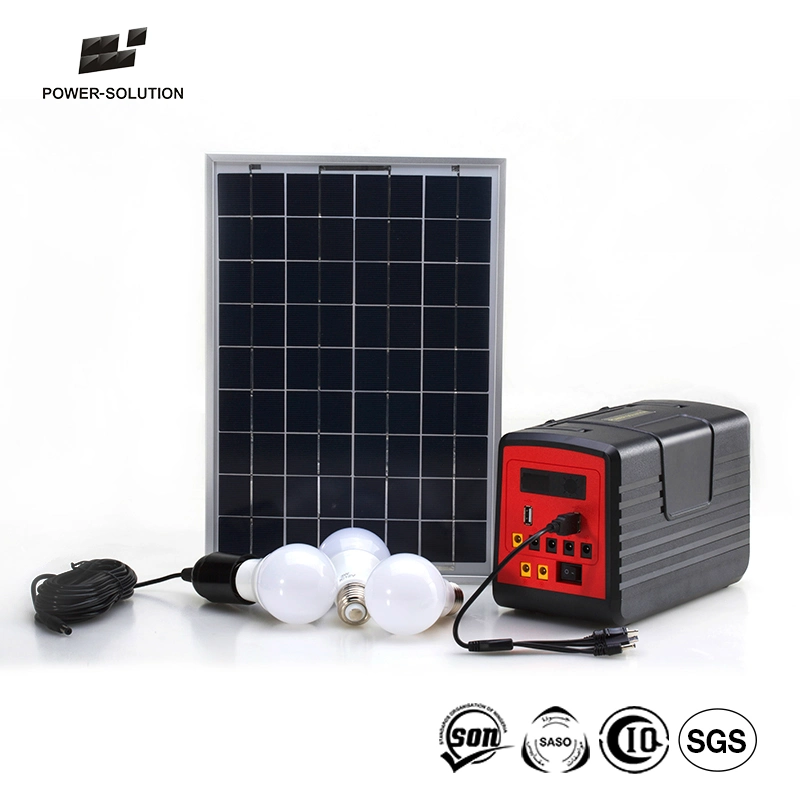 Comercio al por mayor 10W /20W /30W Solar panel 12V CC del sistema de energía con cargador de móvil y Kit de Iluminación Interior LED Inicio LED Run TV Ventilador para electrodomésticos