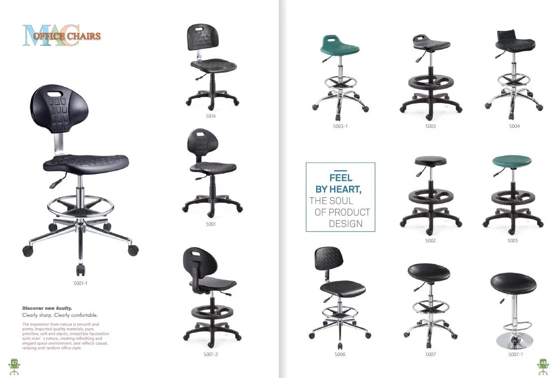 Cleanroom PU Industrial Computer ESD Lab Stool Chairs with Footrest