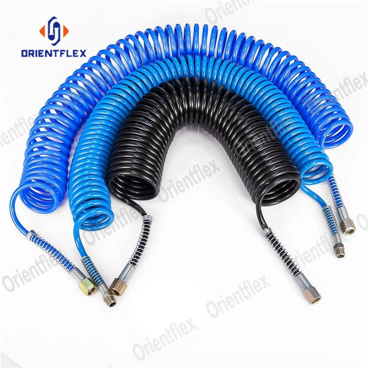 Plastic Pneumatic PU Recoil Water Air Spiral Hose Set