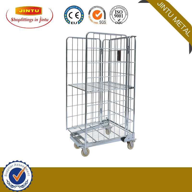 Wire Mesh Warehouse Roll Cage Trolley Roll Container