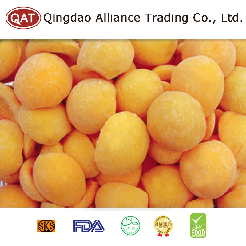 Frutas congelado IQF masiva de la mitad de melocotón amarillo con el comercio al por mayor precio a granel